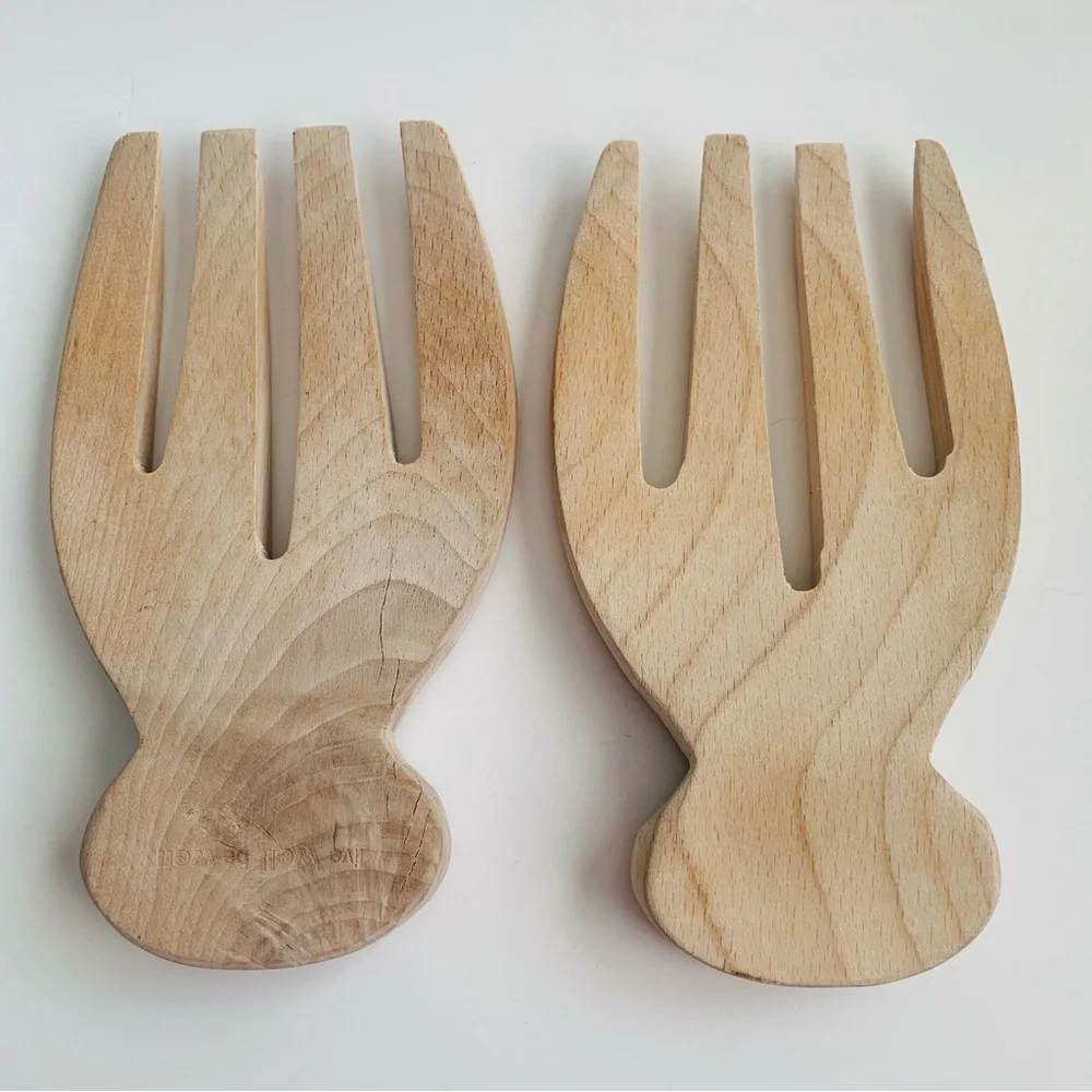 Wooden Salad Forks Salad Hands Serving Utensils
